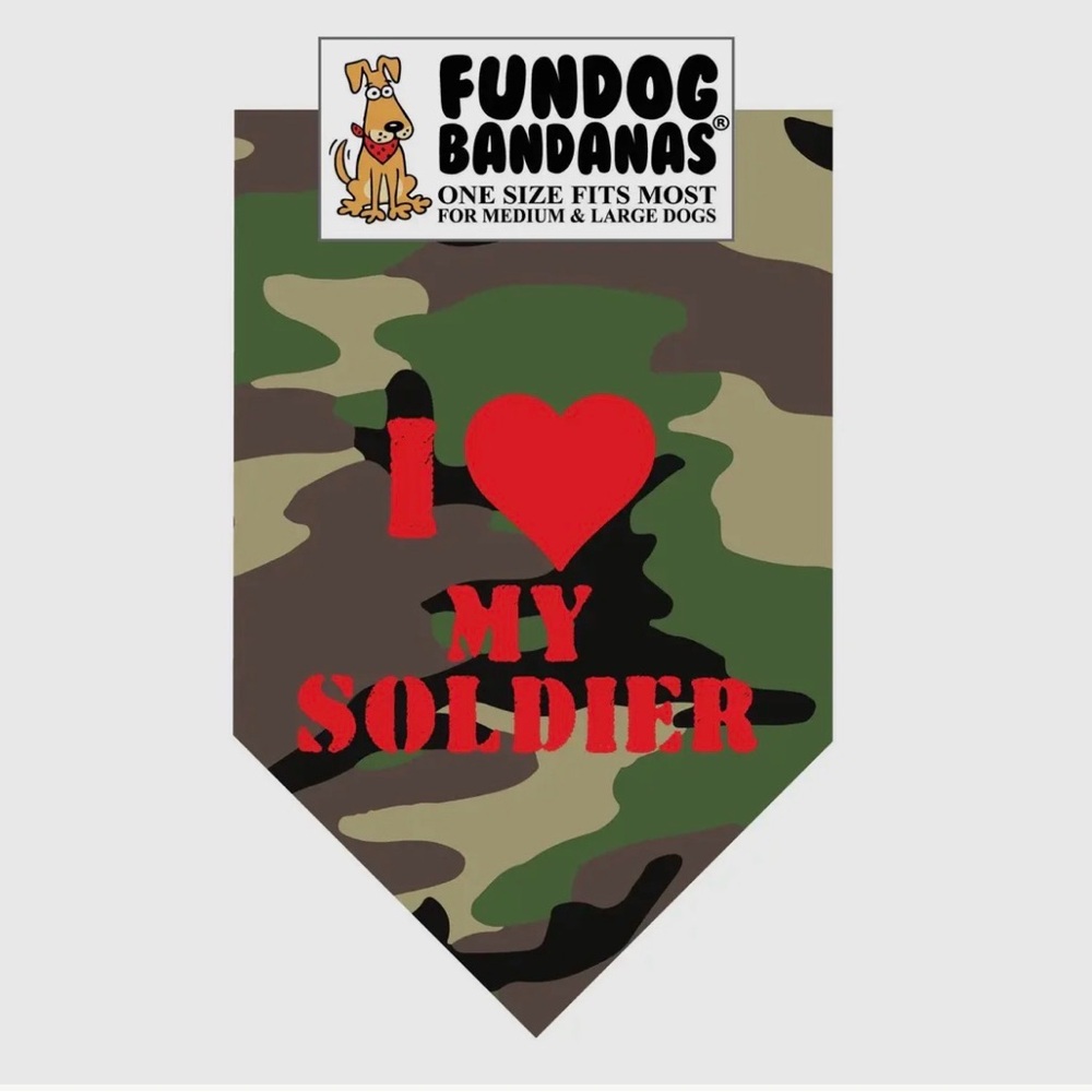 I LOVE MY SOLDIER DOG BANDANA